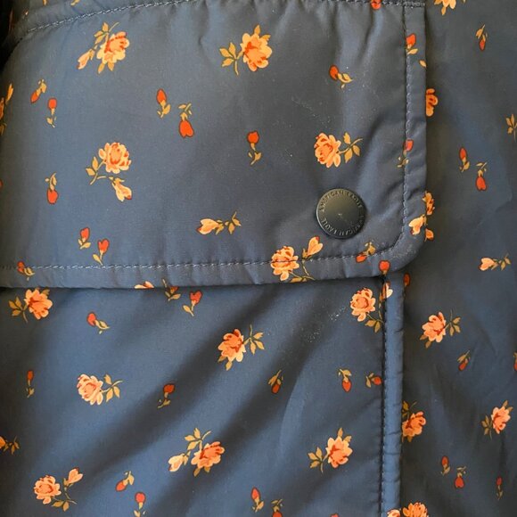 American Eagle Womens XL Reversible Floral Puffer‎ Jacket With Sherpa Lining - Picture 8 of 9